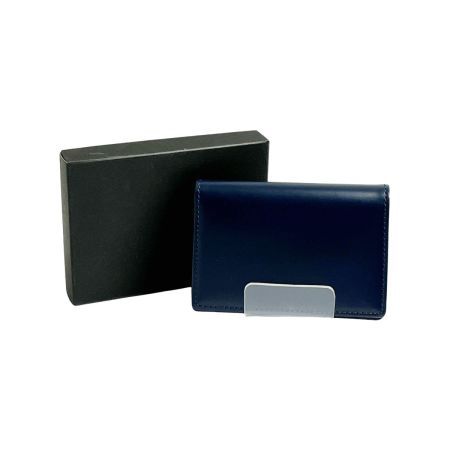 BAMBI バンビ パスケース 定期入れ 紺 レザー 小物 箱付き ネイビー