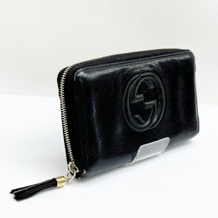 GUCCI グッチ 長財布 ラウンドファスナー ソーホー インターロッキング 金具 レザー 308280 ブラック