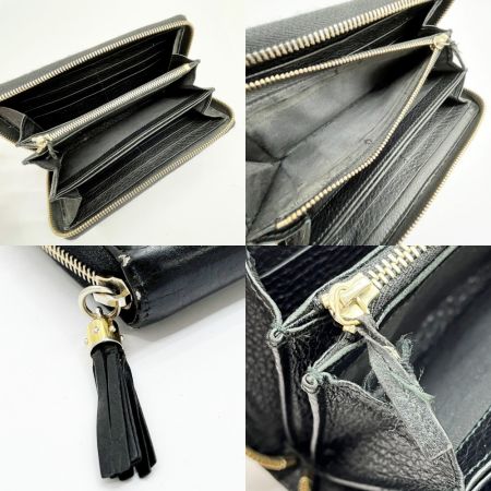  GUCCI グッチ 長財布 ラウンドファスナー ソーホー インターロッキング 金具 レザー 308280 ブラック