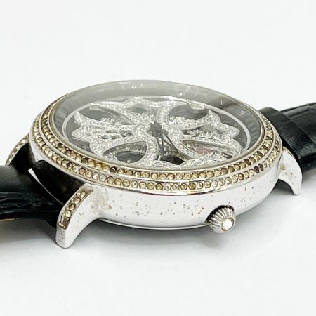  brillamico ブリラミコ 腕時計 クォーツ スワロフスキー レザー シルバー レディース 