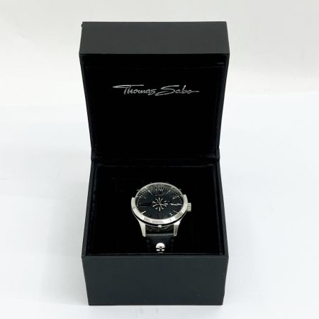  THOMAS SABO トーマスサボ 腕時計 クォーツ スカル・クロス 箱・取説付 WA0013-218-203