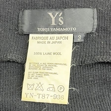  Yohji yamamoto(Y's) ヨージヤマモト(ワイズ) カットソー ハイネック size3 ブラック