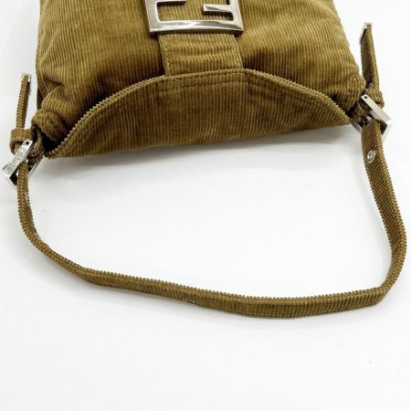  FENDI フェンディ マンマバケット ショルダーバッグ コーデュロイ 布袋付 214526765009 ブラウン