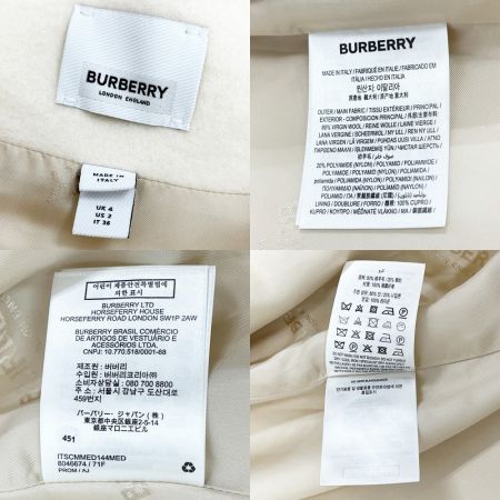  BURBERRY LONDON バーバリーロンドン ラウンドネックコート サイズ36 レディース ホワイト