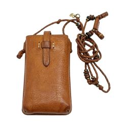 ◆◆ GENTEN ゲンテン スマホショルダー ショルダーバッグ ポーチ  レザー ブラウン Bランク