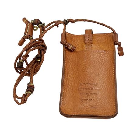  GENTEN ゲンテン スマホショルダー ショルダーバッグ ポーチ  レザー ブラウン