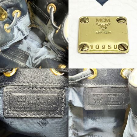  MCM エムシーエム ショルダーバッグ 巾着型 斜め掛け 総柄 ホワイト