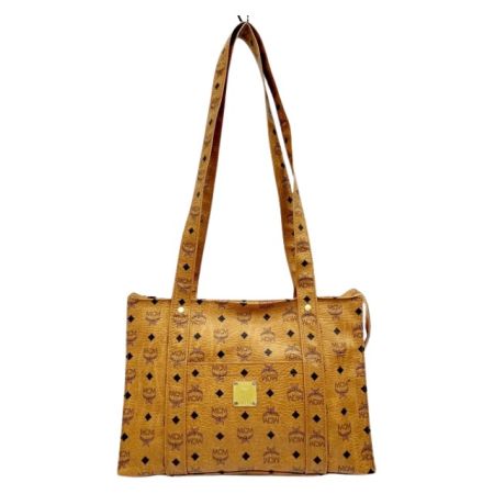  MCM エムシーエム トートバッグ 肩掛け ロゴグラム ショルダーバッグ レザー 04046 ブラウン