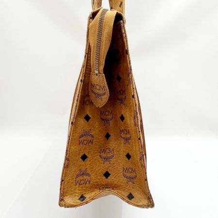 MCM エムシーエム トートバッグ 肩掛け ロゴグラム ショルダーバッグ レザー 04046 ブラウン