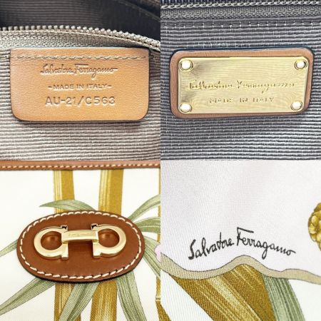  Salvatore Ferragamo サルヴァトーレフェラガモ トートバッグ レザー ナイロン 花柄 アニマル柄  AU-21/C563