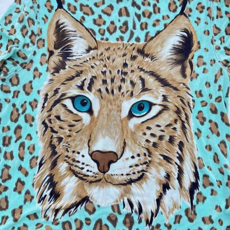  ITALIYA イタリヤ カットソー ヒョウ柄 13号 レディース ミセス エメラルドグリーン