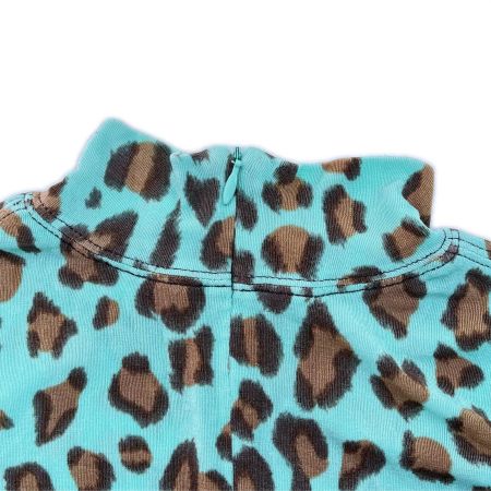  ITALIYA イタリヤ カットソー ヒョウ柄 13号 レディース ミセス エメラルドグリーン