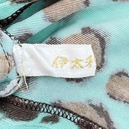  ITALIYA イタリヤ カットソー ヒョウ柄 13号 レディース ミセス エメラルドグリーン