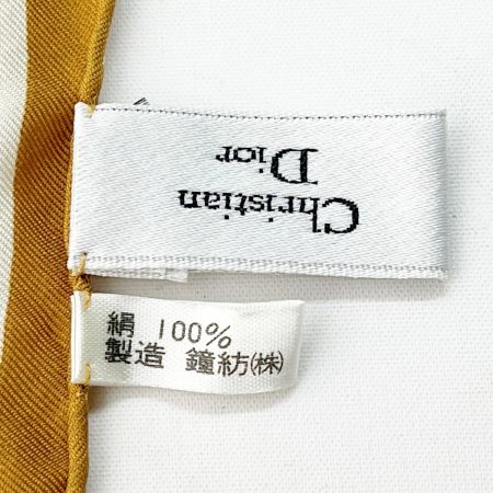  Christian Dior クリスチャンディオール シルクスカーフ アニマル柄 シワ有 箱無 ブラウン