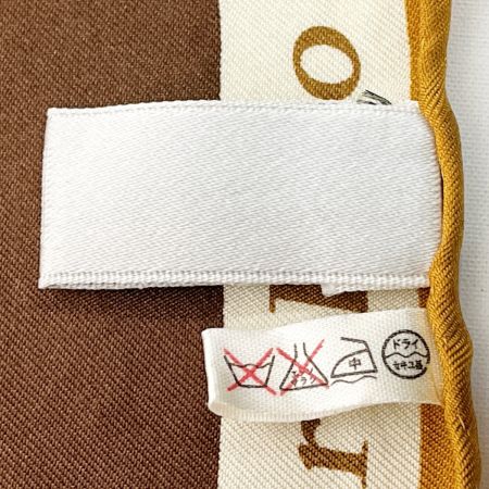  Christian Dior クリスチャンディオール シルクスカーフ アニマル柄 シワ有 箱無 ブラウン