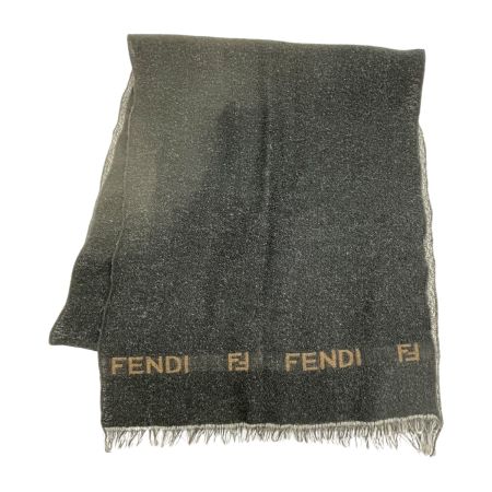  FENDI フェンディ マフラー ストール  ロゴ ブラック 黒 レディース