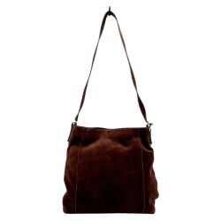 ◆◆ HIROFU ヒロフ トートバッグ 肩掛けカバン スウェード レディース ブラウン Bランク