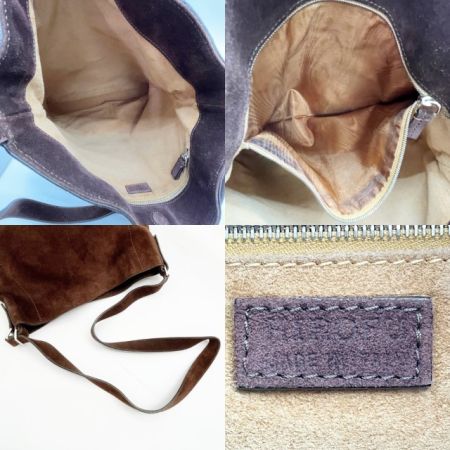  HIROFU ヒロフ トートバッグ 肩掛けカバン スウェード レディース ブラウン