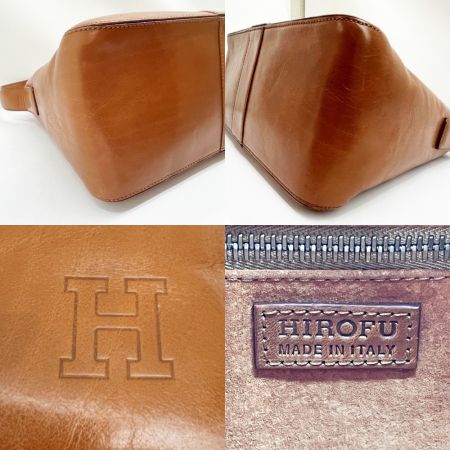  HIROFU ヒロフ アームショルダーバッグ 肩掛けカバン レザー レディース ブラウン