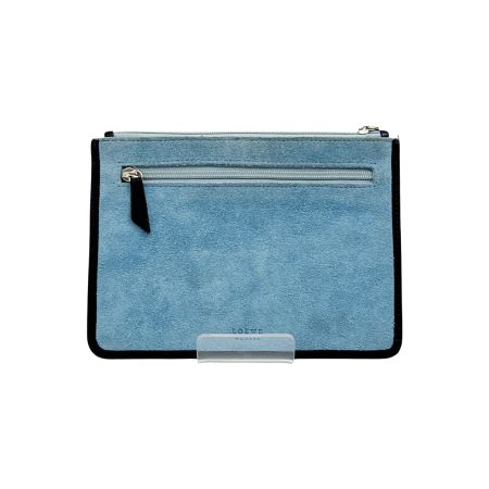  LOEWE ロエベ ポーチ アクセサリーポーチ 革 小物入れ レディース スカイブルー