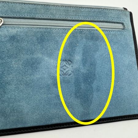  LOEWE ロエベ ポーチ アクセサリーポーチ 革 小物入れ レディース スカイブルー