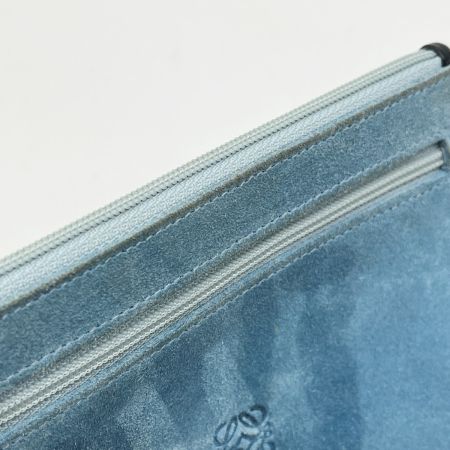  LOEWE ロエベ ポーチ アクセサリーポーチ 革 小物入れ レディース スカイブルー