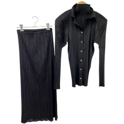 ◆◆ ISSEY MIYAKE イッセイミヤケ  プリーツプリーズ セットアップ ３点セット サイズ3 PP04-JK624 ブラック Bランク