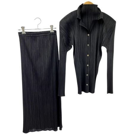  ISSEY MIYAKE イッセイミヤケ  プリーツプリーズ セットアップ ３点セット サイズ3 PP04-JK624 ブラック