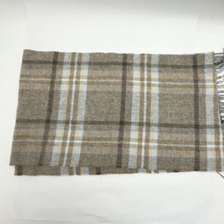  Johnstons ジョンストンズ ラムウール チェック ストール ブラウン