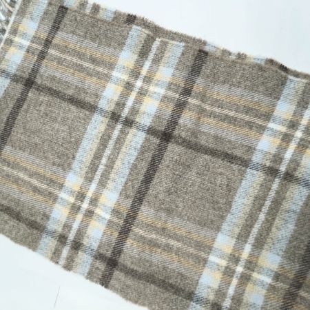  Johnstons ジョンストンズ ラムウール チェック ストール ブラウン