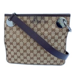 ◆◆ GUCCI グッチ ショルダーバッグ GGキャンバス 120841 ブラウン Cランク