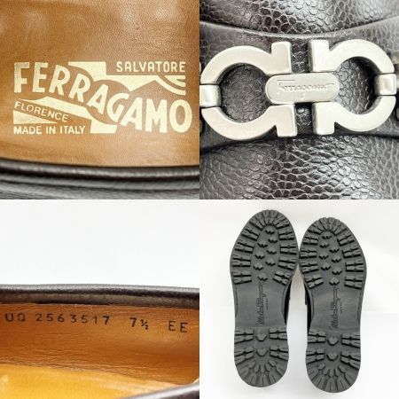  Salvatore Ferragamo サルヴァトーレフェラガモ ガンチーノローファー 25.5cm ダークブラウン