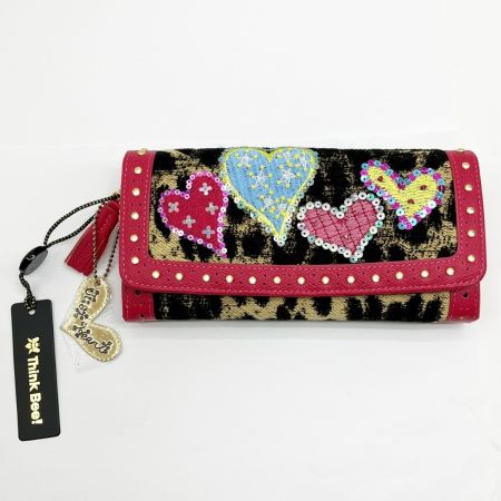  Think Bee シンクビー 長財布 アニマルハート レディース 箱・布袋付 ショッキングピンク