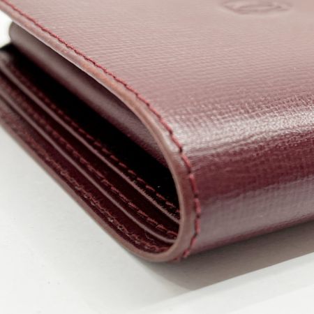 Cartier カルティエ 2つ折り財布 ウォレット 赤 レディース 箱付 レッド