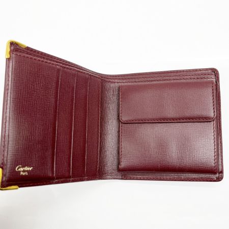  Cartier カルティエ 2つ折り財布 ウォレット 赤 レディース 箱付 レッド