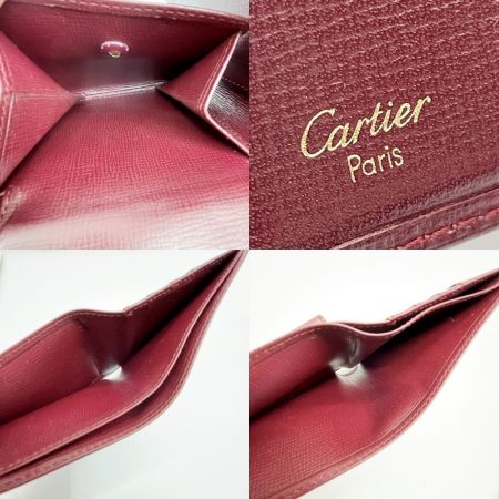  Cartier カルティエ 2つ折り財布 ウォレット 赤 レディース 箱付 レッド