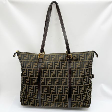  FENDI フェンディ ハンドバッグ ズッカ キャンバス 布袋付 2370/26574/098 ブラウン