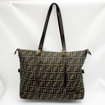  FENDI フェンディ ハンドバッグ ズッカ キャンバス 布袋付 2370/26574/098 ブラウン