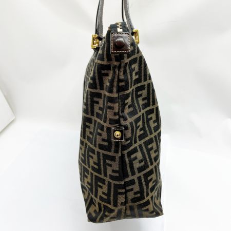  FENDI フェンディ ハンドバッグ ズッカ キャンバス 布袋付 2370/26574/098 ブラウン