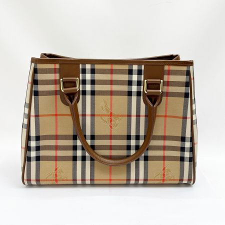  Burberrys バーバリーズ ハンドバッグ ノバチェック キャンバス ブラウン