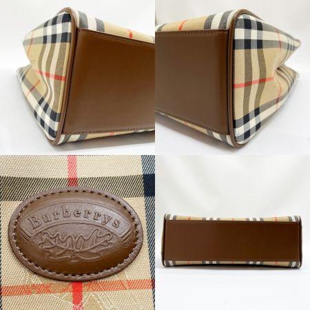  Burberrys バーバリーズ ハンドバッグ ノバチェック キャンバス ブラウン