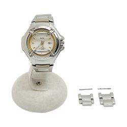 ◆◆ CASIO カシオ Baby-G 腕時計 クォーツ ステンレススチール ホワイト R7.11電池交換 コマ付 MSG-550GLV Bランク