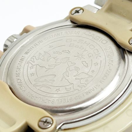  CASIO カシオ Baby-G 腕時計 クォーツ ステンレススチール ホワイト R7.11電池交換 コマ付 MSG-550GLV
