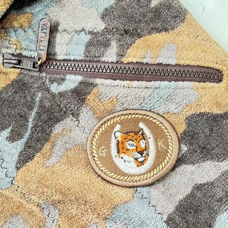  ITALIYA イタリヤ 伊太利屋 フード付ベスト 迷彩 9号 レディース ブラウン