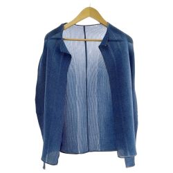 ◆◆ ISSEY MIYAKE me イッセイミヤケ 薄手ジャケット レディース ネイビー Aランク