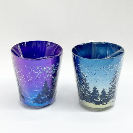  HORIE 華チタン ２重タンブラー 雪花 マゼンタ ブルー 2個セット