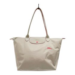 ◆◆ Longchamp ロンシャン トートバッグ 肩掛けカバン レディース L1899619P18 グレー×ブラウン Bランク