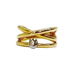  Private Label プライベートレーベル コンビリング  K18×Pt900 4.4g 9号 チューリップ Bランク