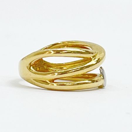  Private Label プライベートレーベル コンビリング  K18×Pt900 4.4g 9号 チューリップ