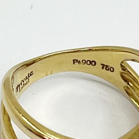  Private Label プライベートレーベル コンビリング  K18×Pt900 4.4g 9号 チューリップ